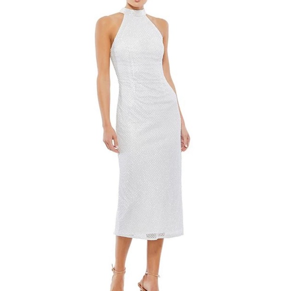 Mac Duggal
Beaded Halter Neck Sleeveless Sheath Midi Dress - Picture 2 of 12